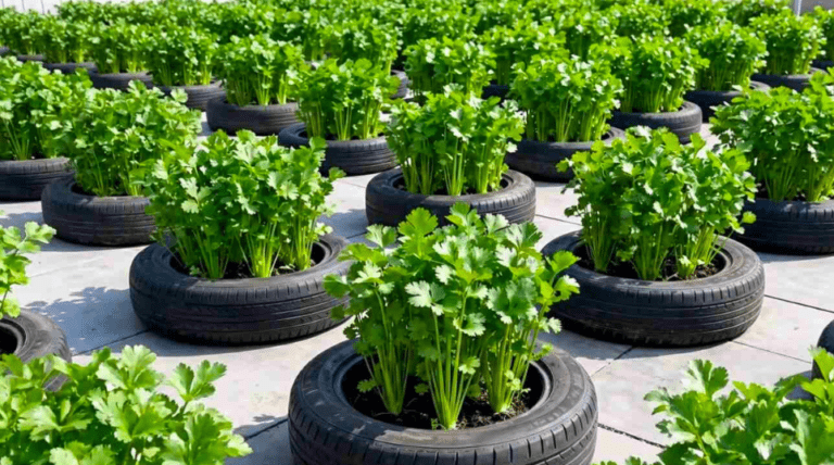 How to Grow Coriander at Home Using Old Tyres: Easy Step-by-Step Guide