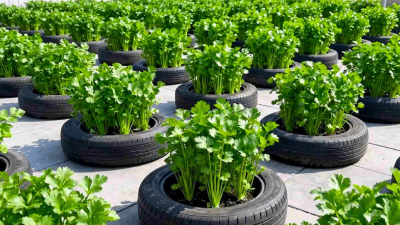 How to Grow Coriander at Home Using Old Tyres: Easy Step-by-Step Guide