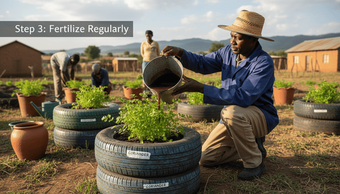How to Grow Coriander at Home Using Old Tyres: Easy Step-by-Step Guide