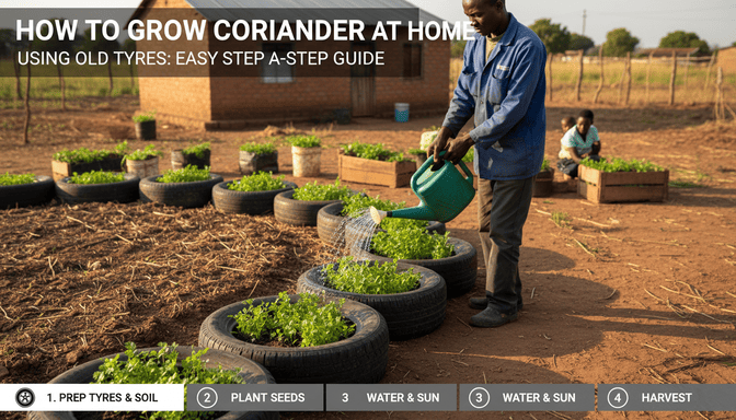 How to Grow Coriander at Home Using Old Tyres: Easy Step-by-Step Guide