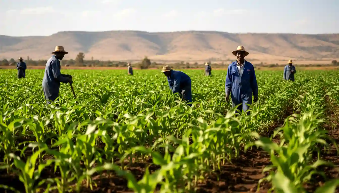 A landscape view of a maize farm in Machakos