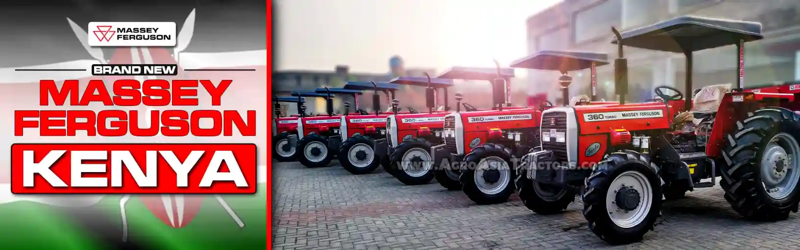 Tractor Prices in Kenya 2026: Best Farm Tractors, Walking Tractors and Small Tractors for Sale 5 A lineup of brand new red Massey Ferguson 360 Turbo tractors on display in Kenya.