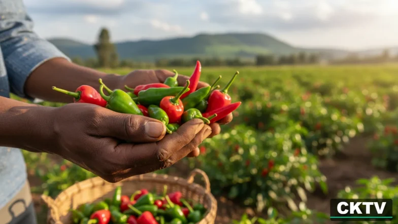 A detailed close-up of a farmer's hands holding a handful of freshly harvested Download Asset