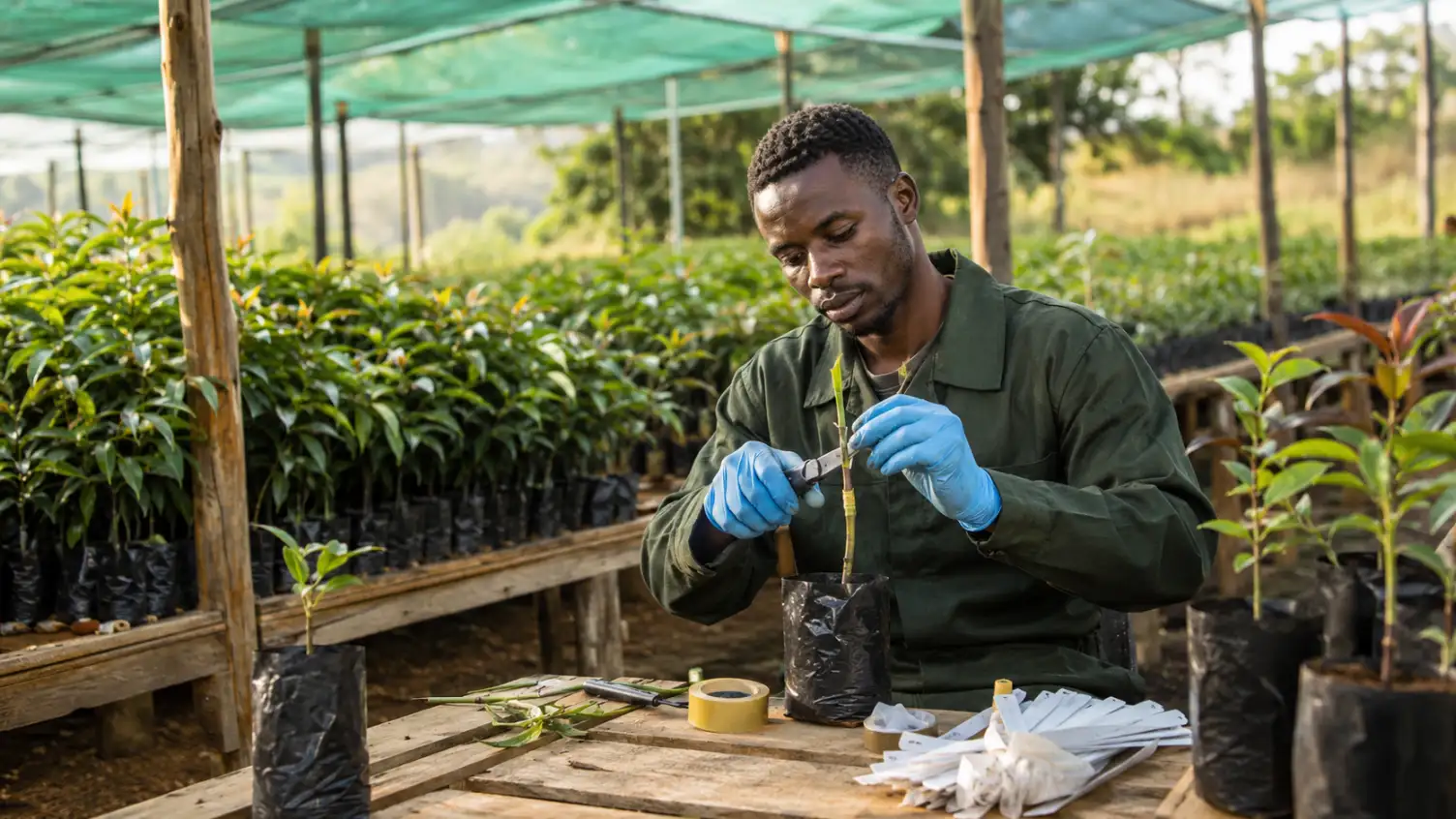 A professional nursery operator in Thika
