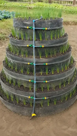 6 Layer Multi-Storey Vertical Garden with drip irrigation system in Kenya