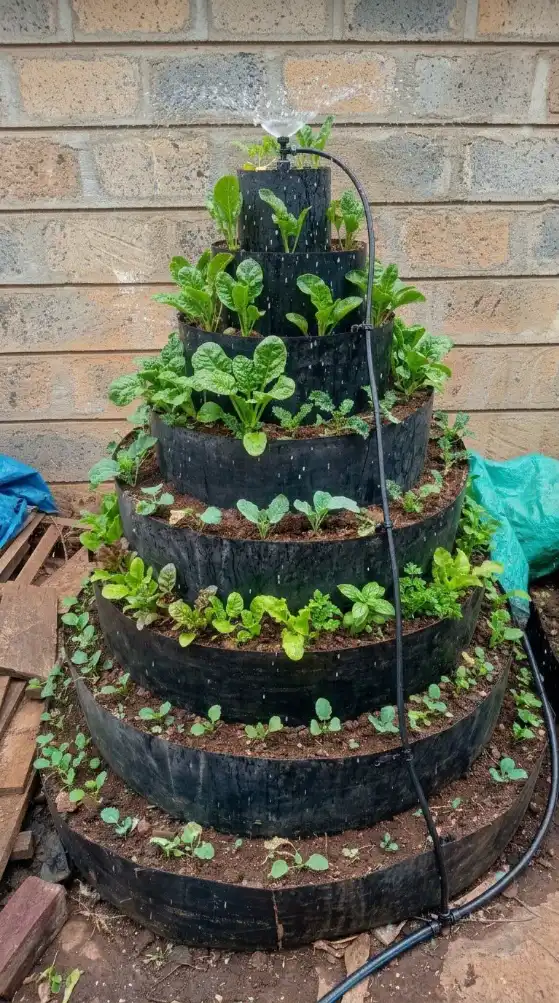 multi storey tower with sprinkler irrigation 